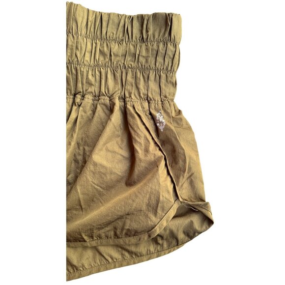 Free People Movement Womens Olive Green XS High-Waisted Elastic Shorts - Picture 2 of 8